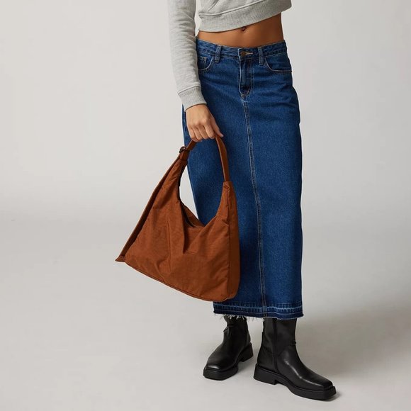 NWT BAGGU Nylon Shoulder Bag - Brown - Picture 5 of 9